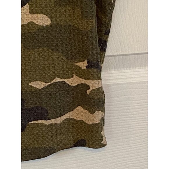 Express Camouflage Print Waffle Knit Dolman Sleeve Top For Women - Picture 4 of 16